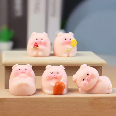 Mini Cute Pig Figurine Animal Model Moss Micro Landscape Home Decor Miniature:da • £3.61