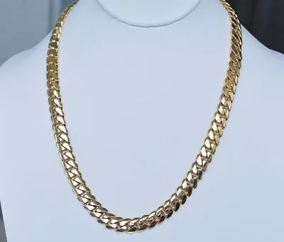 Real Solid 10k Yellow Gold Miami Cuban Curb Link Chain 8mm Width 24  Necklace • $4495