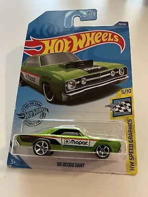 2018 Hot Wheels HW Speed Graphics ‘68 Dodge Dart Mopar Green W/Chrome OH5 Wheels • $0.99