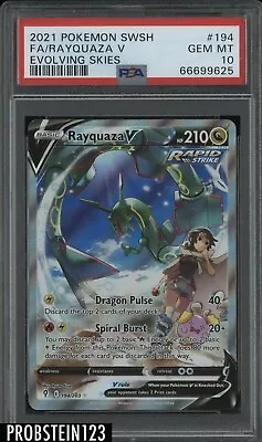 $0.99 • Buy 2021 Pokemon SWSH Evolving Skies #194 FA Rayquaza V PSA 10 GEM MINT