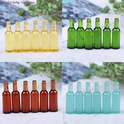 6x 1:12th Scale Dollhouse Miniature Beer Wine Drinks Bottles Kitchen Accessories • $5.31