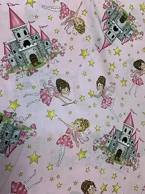 Lisa Keys Fairy Fabric Vip Cranston Pink Castles Stars Magic Wand Girls Per Yard • $5