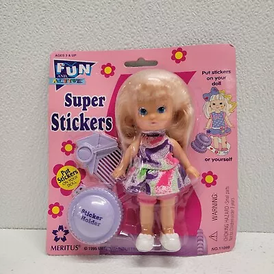 Vintage 1995 Meritus Fun & Active Super Stickers Doll Blonde - New! • $39.90