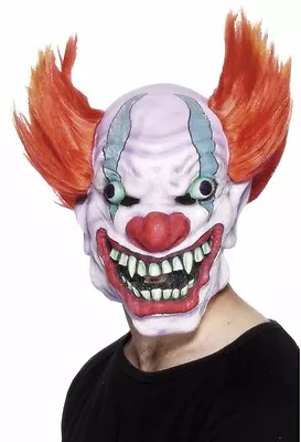 $18.99 • Buy Insane Clown Mask Wide Smile Crazy Red Hair Evil ICP Scary Adult Mens Soft Latex