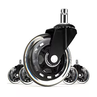 $19.46 • Buy 1/5Pcs Office Chair Wheels Replacement Rubber Chair Casters For Hardwood Floors