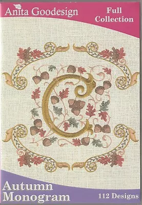 AUTUMN MONOGRAM Machine Embroidery Designs CD Anita Goodesign Full Col. 50AGHD • $19.88