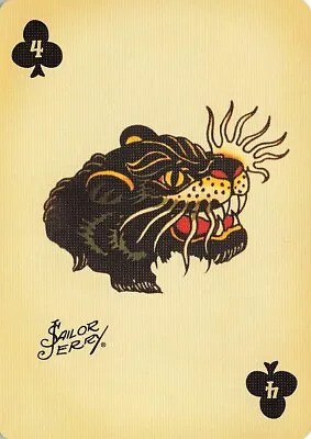 Sailor Jerry Rum Single Swap Playing Card - 4 Of Clubs Tattoo • $3.37