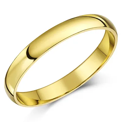 18ct Yellow Gold Ring Extra Heavy D Shaped Wedding Ring Band • £340