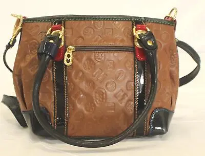 Marino Orlandi Women's Leather Monogram Saddle Bag AH4 Brown One Size • $113.99