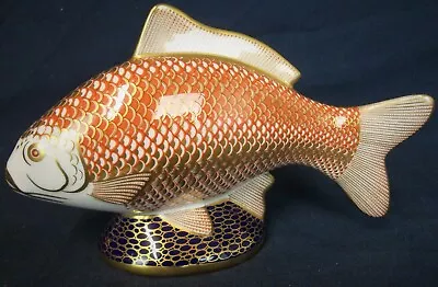 £72 • Buy Royal Crown Derby GOLDEN CARP Paperweight Gold Stopper 