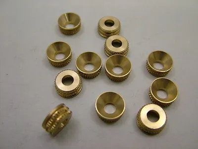 Solid Brass Turned Patterned Screw Cup Washers Socketspack 12 Countersunk No.8  • £3.98