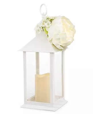 Martha Stewart - Spring White Lantern With Artificial Flower White - NEW • $26.99