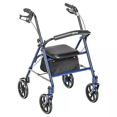 $85.50 • Buy Drive Medical 4-Wheel Rollator Walker With Seat & Removable Back Support - Blue