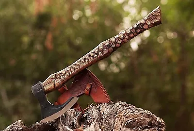 Custom Handmade Carbon Steel Viking Hatchet Tomahawk Hunting Tactical Axe • $90