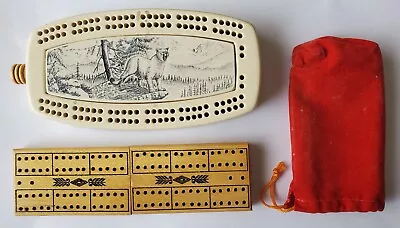 3 Dif Vintage Small Plastic Travel Cribbage Board Game Card Deck Peg Comparments • $9.99