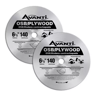 6-1/2 In. X 140-Tooth OSB/Plywood Circular Saw Blade (2-Pack) • $14.92