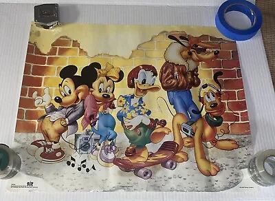 Vintage Walt Disney Minnie Mickey Mouse Friends Poster Print 16x20 Pluto Goofy • $36.99