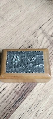 £22 • Buy Superb Little Arts And Crafts Stamp Box With Pewter And Turquoise Design