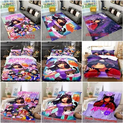 3D Girls Aphmau Duvet Cover Set Bedding Floor Mat Carpet Blanket Curtains Gift • £13.98