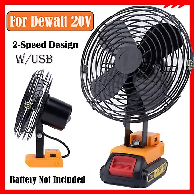 2 Speed Jobsite Fan For Dewalt 20V Li-ion Battery Air Cooler Portable  W/ USB • $29.21