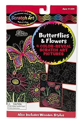 Melissa & Doug Scratch Art Activity Kit: Butterflies And Flowers - 4 Boards Woo • $3.10