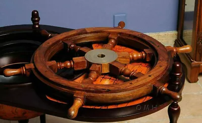 30 Inch Nautical Ship Wheel ~Wooden Steering Wall Wheel  Vintage Wood Boat Brass • $89.10