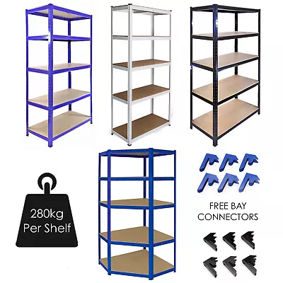 Garage Racking 5 Tier Shelving Unit Boltless Heavy Duty Metal Shelf Shed Storage • £19.99