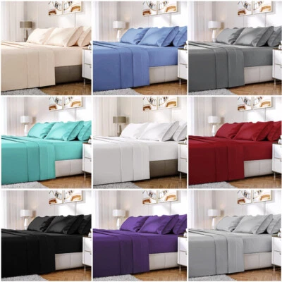 $29.99 • Buy Hotel Bamboo Blend Cooling Sheet Sets Deep Pocket Fitted/Flat Sheet Wrinkle Free