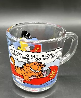 Vintage 1978 - Garfield Odie McDonalds Clear Glass Coffee Mug Cup - Jim Davis • $14.99