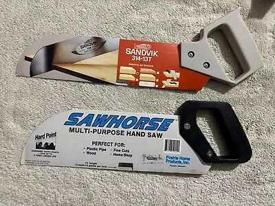 Sandvik Saw 314 AB Sweden 314-13T Vintage New Lot Of 2 Sawhorse 12” Lot Of 2 • $65