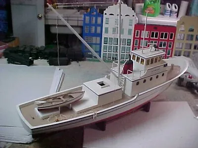 Vintage Wooden Fishing Boat Model - 41  R/C Solid Hull Restoration • $500