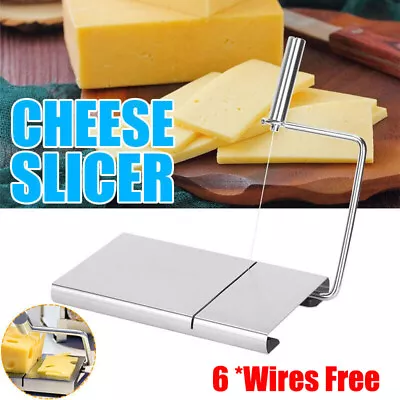 Cheese Slicer Stainless Steel Board Butter Cutter With 6 Wires Cutting Handle UK • £7.49