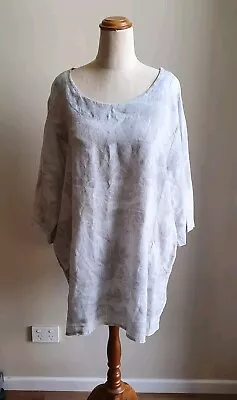 PURO LINO Beautiful Italian Made Linen Top AS NEW Conditon Washable Size 16-20 • $32