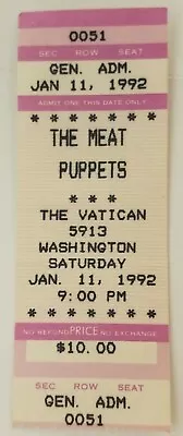 The Meat Puppets Ticket Stub - Houston TX 1992 • $9.05