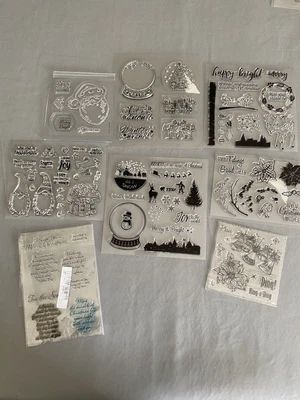£3.99 • Buy Christmas Clear Rubber Stamps X8 New