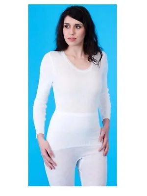 £6.99 • Buy 1 Ladies Snowdrop Thermal Long Sleeve Spencer Vest Top Underwear All Sizes