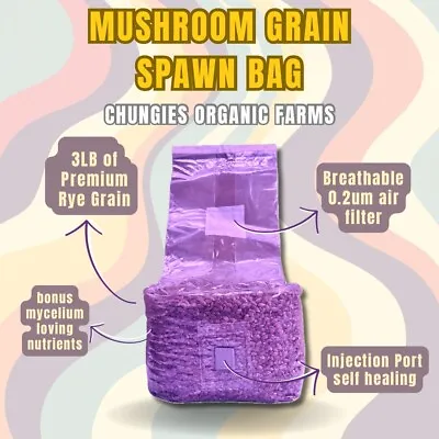 3lb Rye Grain Mushroom Grow Bag - Sterilized Organic Rye Grain Spawn - Substrate • $16.95