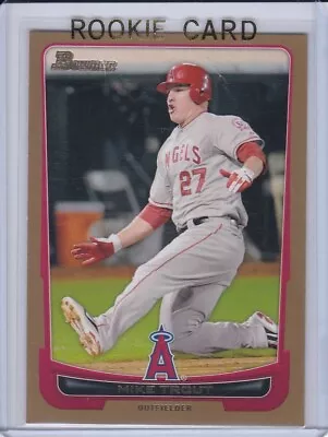 MIKE TROUT ROOKIE CARD Los Angeles Angels Baseball BOWMAN GOLD $$ VARIATION RC! • $100