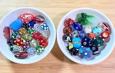 Mixed Lampwork Bead Lot Multicolor Multi Size Multi Shaped Nice Focals • $12.50