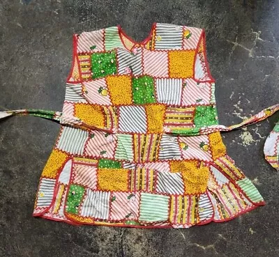 Vintage Handmade Multicolor Apron Smock • $14.25