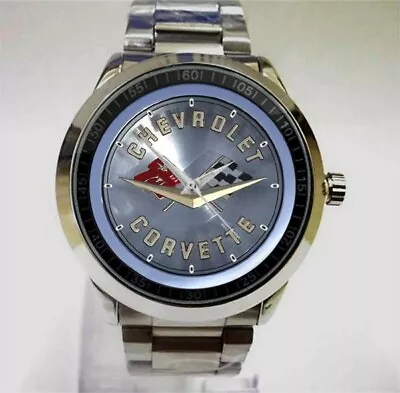 Classic 1960 Chevrolet Corvette Convertible Emblem Sport Wristwatch • $17.50