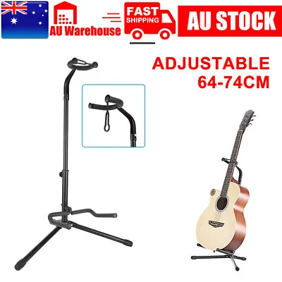 $15.45 • Buy Foldable Guitar Stand Guitars Bass Parts Hangers Rack Acoustic Tripod Holder NEW