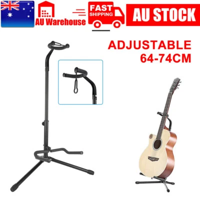 $15.45 • Buy Foldable Guitar Stand Guitars Bass Parts Hangers Rack Acoustic Tripod Holder NEW