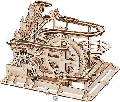 ROKR Mechanical Jigsaw Waterwheel Coaster 3D Wooden Puzzle Marble Run Model Toy • $42.99