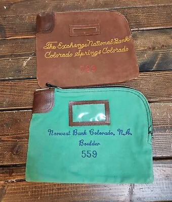 Vintage Money Bag Canvas Colorado Springs. Boulder Zipper Lock. (2). Lot • $0.99