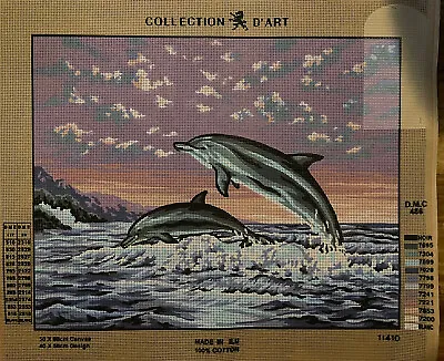 $29.99 • Buy Needlepoint Canvases  50x60 Collection D Art Dolphins Canvas Only 18x24 Inch