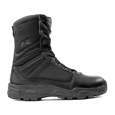 Ridge Men 8  Waterproof Leather Non-Slip Tactical Military Work Black Shoe Boot • $59.95