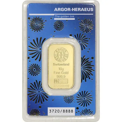 10 Gram Gold Bar Argor Heraeus 2023 Lunar Year Of The Rabbit 999.9 Fine In Assay • $751.83