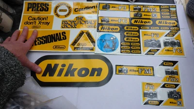 £14.99 • Buy Old Nikon Camera Advertising Stickers FG F3 Nikonos FM2 EM