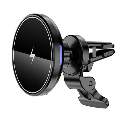 15W Q1 Fast Charger Car Mount: Magnetic Wireless Charger For IPhone 15/14/13/12 • £10.95